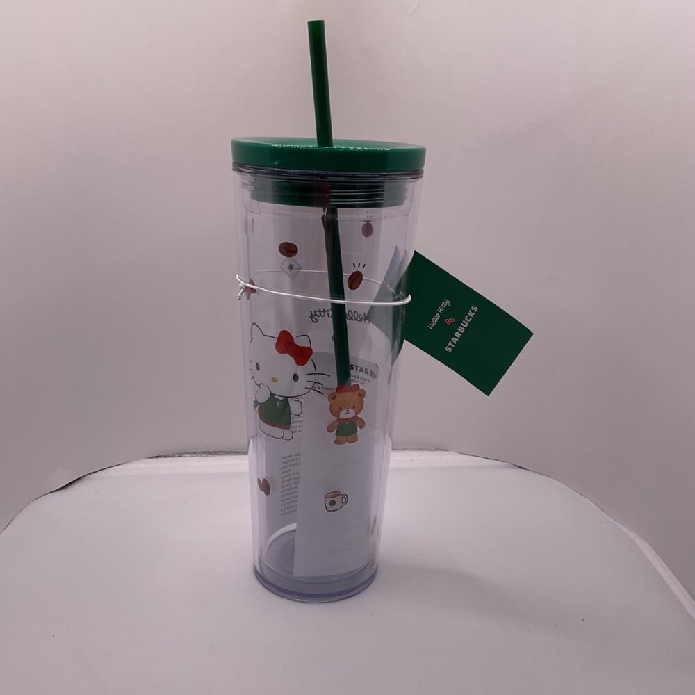 Hello Kitty Starbucks 24Oz Reusable Tumbler With Lid & Straw
